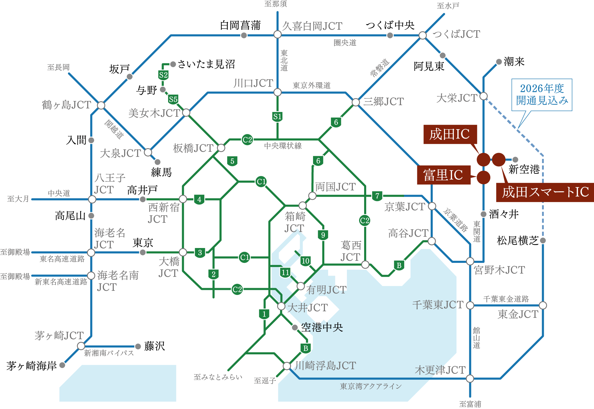 高速道路路の地図