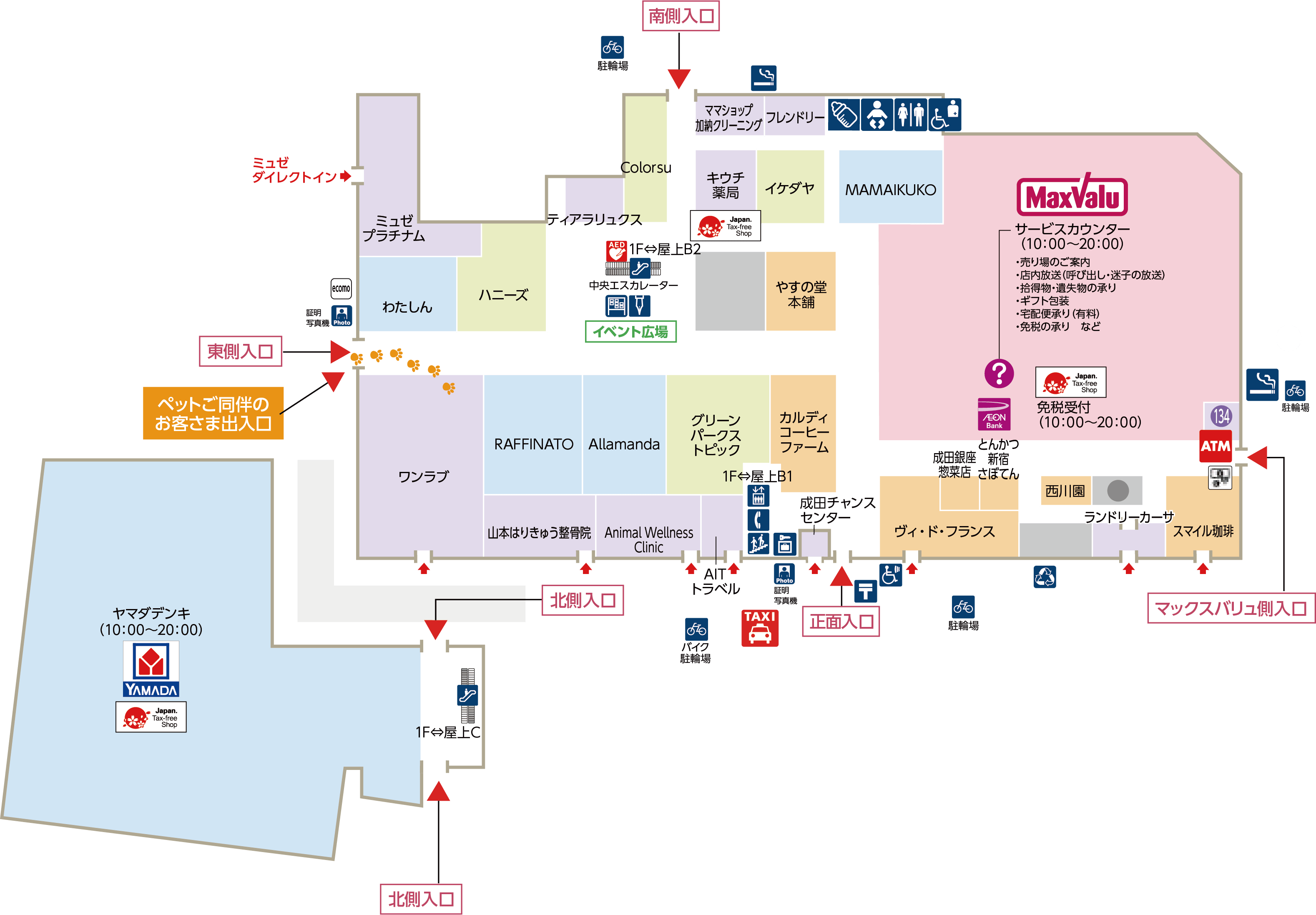 1階のフロアマップ